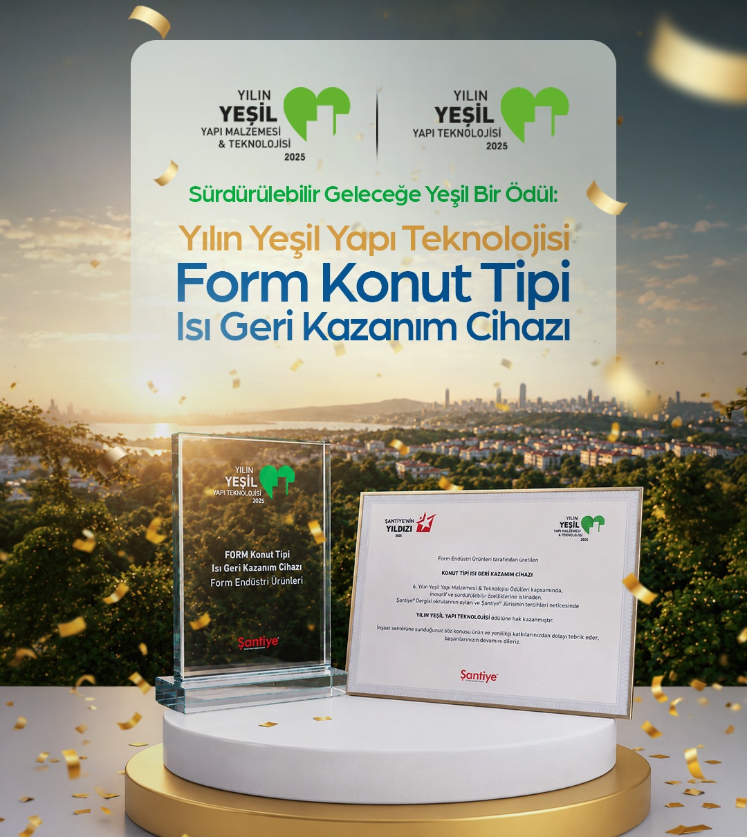 Yılın Yeşil Yapı Teknolojisi Ödülü Form Endüstri Ürünleri’nin! 
